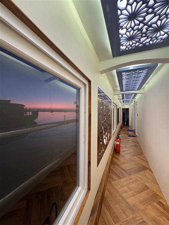 Corridor at sunset