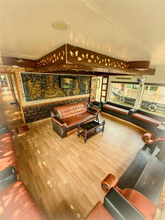 Lounge with carved woodwork